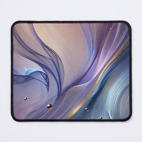 Item preview, Twilight Veil – Abstract Lavender & Blue Flow with Gold Accents designed and sold by LilMessyKitchen.