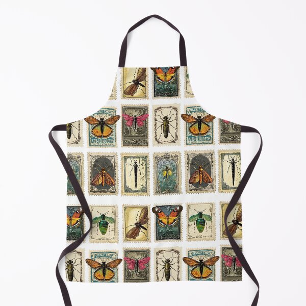 Item preview, Vintage insects on antique-style decorative postage stamps designed and sold by Piotrek0001.