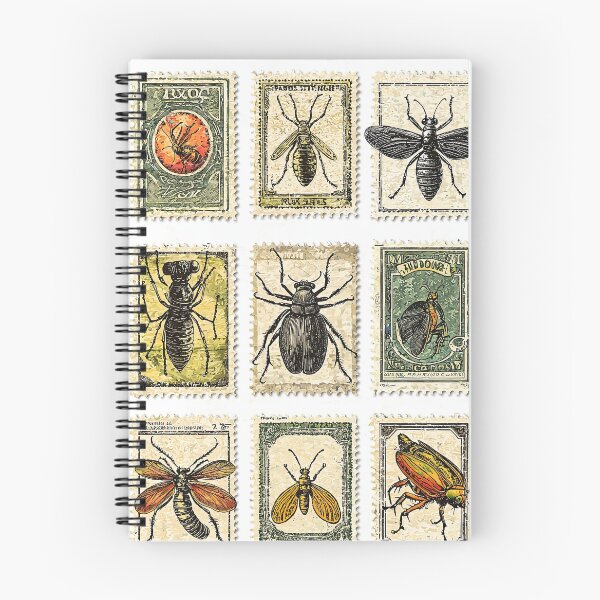 Item preview, Detailed bug artwork in vintage stamp collection style designed and sold by Piotrek0001.