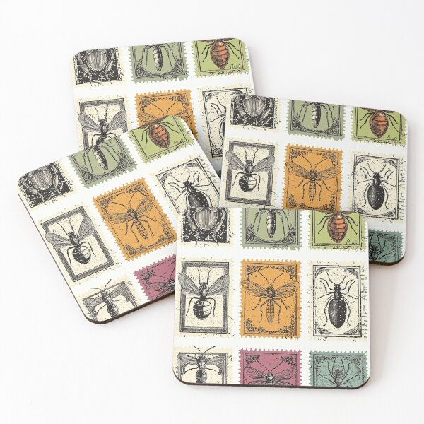 Item preview, Bugs and beetles in retro scientific stamp format designed and sold by Piotrek0001.