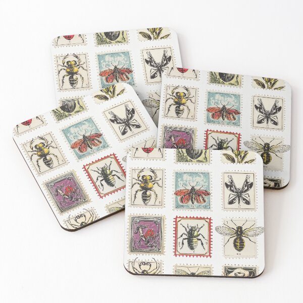 Item preview, Vintage stamp designs featuring various insect types designed and sold by Piotrek0001.