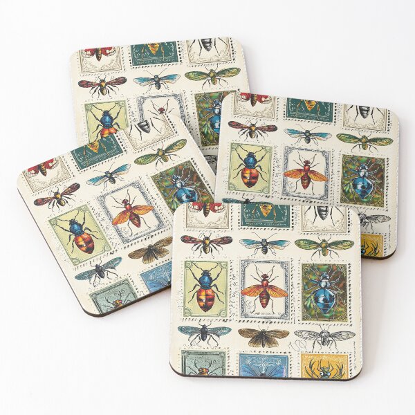 Item preview, Detailed bugs in vintage-inspired postal format designed and sold by Piotrek0001.