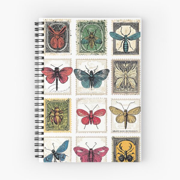 Item preview, Naturalistic bugs framed in retro postal patterns designed and sold by Piotrek0001.