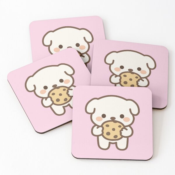 Item preview, Cute White Puppy Eating Chocolate Chip Cookie designed and sold by Yael Weiss.