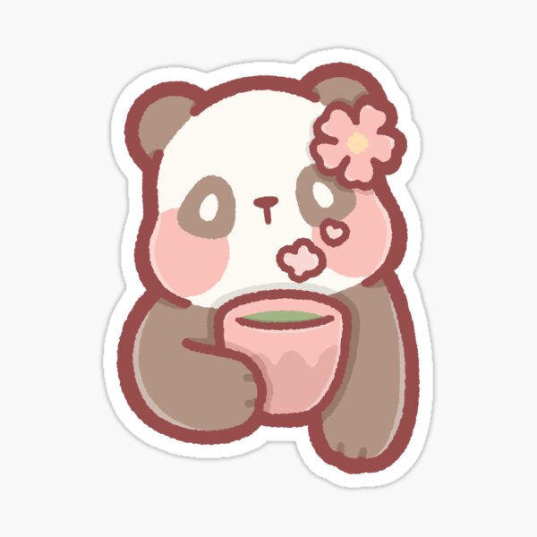 Item preview, Panda holding teacup designed and sold by babyandbunny.