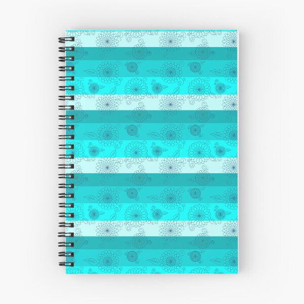 Item preview, Aqua and Teal Stripes with Flowers  designed and sold by JaygiesDesign.