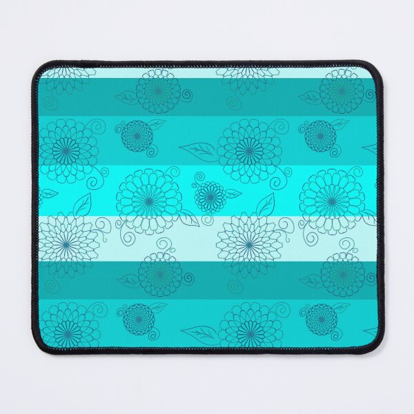 Item preview, Aqua and Teal Stripes with Flowers designed and sold by JaygiesDesign.