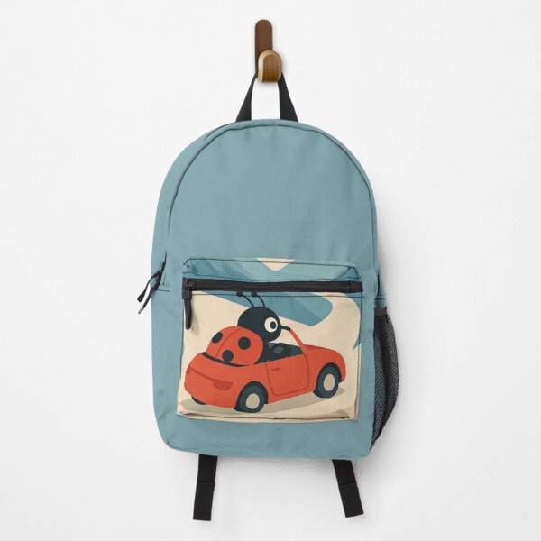 Item preview, Ladybug on a Road Trip – Minimalist Retro Illustration designed and sold by GusiaTreasures.