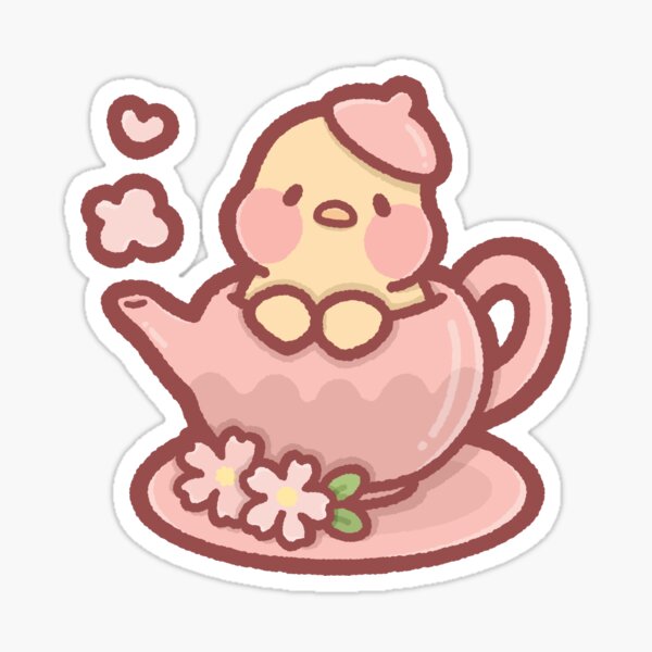 Item preview, Chicken in a pink teapot designed and sold by babyandbunny.