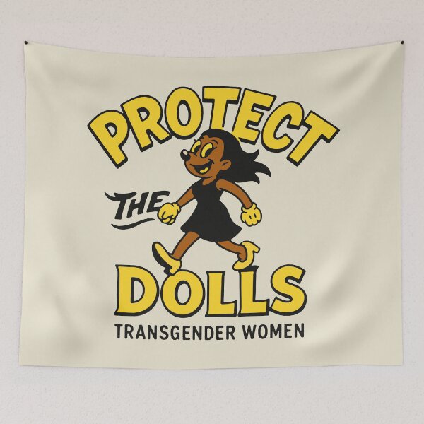 Item preview, Protect The Dolls Transgender Women Cartoon Art designed and sold by zzz888.