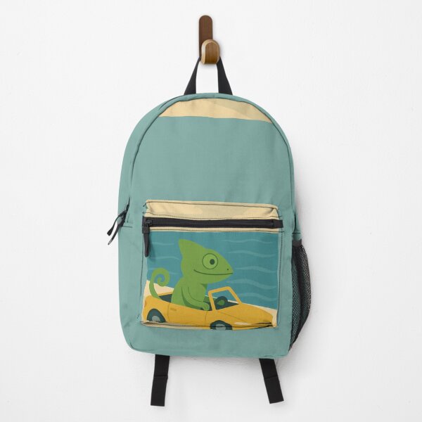 Item preview, Vacation Chameleon in a Convertible – Fun Beach Illustration designed and sold by GusiaTreasures.