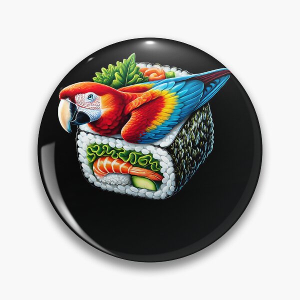 Item preview, Funny Sushi Scarlet Macaw Parrot Lover Birding designed and sold by Kimberley King Art  King Art.