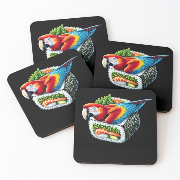 Item preview, Funny Sushi Scarlet Macaw Parrot Lover Birding designed and sold by Kimberley King Art  King Art.
