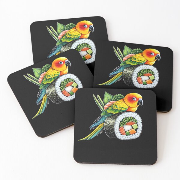 Item preview, Funny Sushi Sun Conure Parrot Lover Birding designed and sold by Kimberley King Art  King Art.