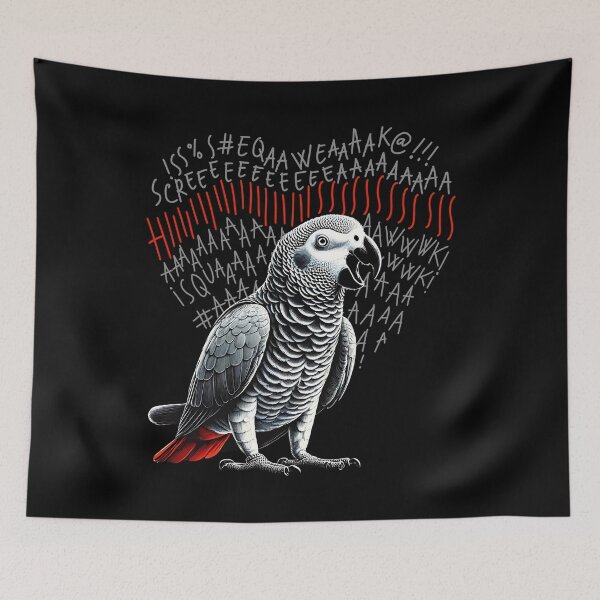 Item preview, Funny Angry African Grey Parrot Lover Birding designed and sold by Kimberley King Art  King Art.