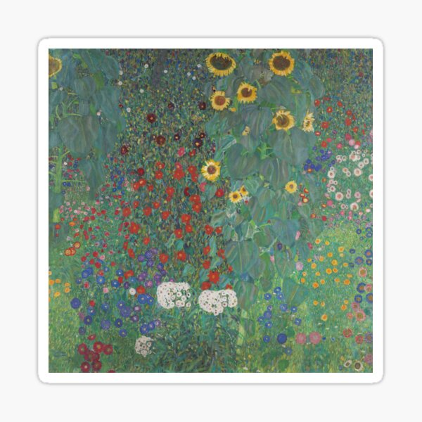 Aperçu de l'œuvre Gustav Klimt : Jardin de ferme aux tournesols (1907) créée et vendue par YNTDigitalHouse.