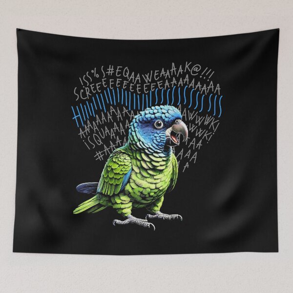 Item preview, Funny Angry Blue Crowned Conure Parrot Lover Birding designed and sold by Kimberley King Art  King Art.