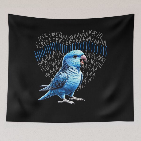 Item preview, Funny Angry Blue Parrotlet Parrot Lover Birding designed and sold by Kimberley King Art  King Art.