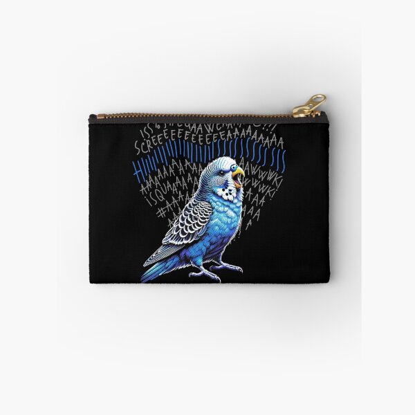 Item preview, Funny Angry Budgerigar Blue Parakeet Parrot Lover Birding designed and sold by Kimberley King Art  King Art.
