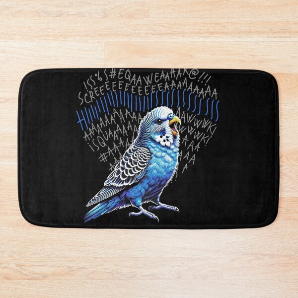 Item preview, Funny Angry Budgerigar Blue Parakeet Parrot Lover Birding designed and sold by Kimberley King Art  King Art.