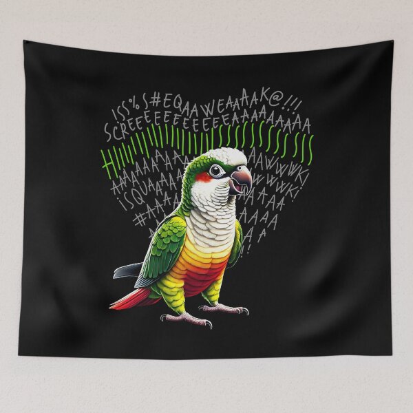 Item preview, Funny Angry Green Cheeked Pineapple Conure Parrot Lover Birding designed and sold by Kimberley King Art  King Art.