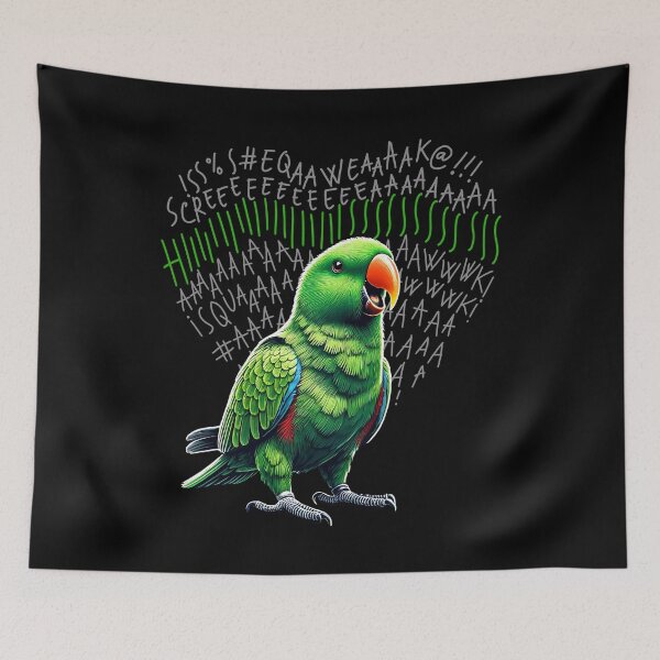 Item preview, Funny Angry Green Eclectus Parrot Lover Birding designed and sold by Kimberley King Art  King Art.