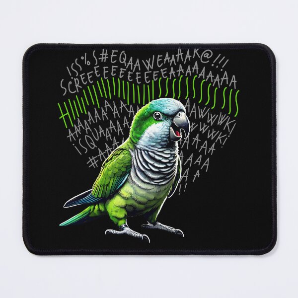 Item preview, Funny Angry Green Monk Parrot Lover Birding designed and sold by Kimberley King Art  King Art.