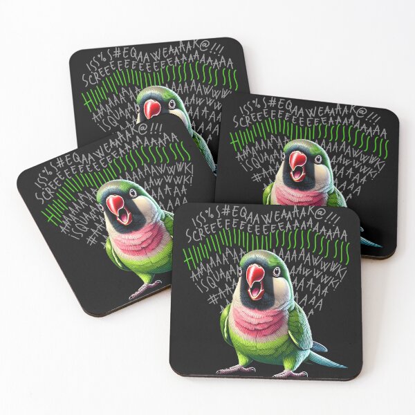 Item preview, Funny Angry Mustache Parakeet Parrot Lover Birding designed and sold by Kimberley King Art  King Art.