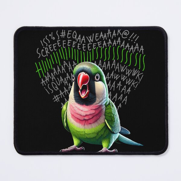 Item preview, Funny Angry Mustache Parakeet Parrot Lover Birding designed and sold by Kimberley King Art King Art.