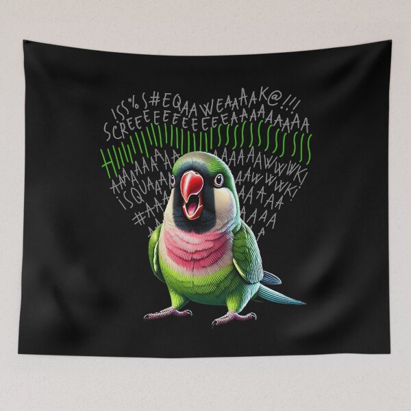 Item preview, Funny Angry Mustache Parakeet Parrot Lover Birding designed and sold by Kimberley King Art  King Art.