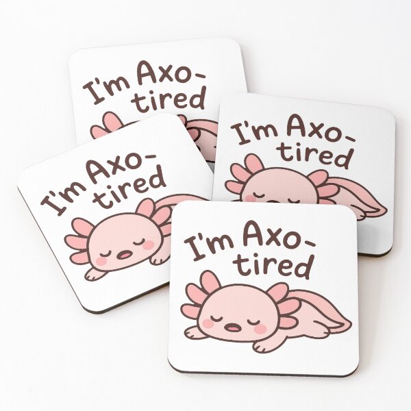 Item preview, Funny I’m Axo-tired Quote with Cute Sleeping Axolotl designed and sold by RetroPop23.