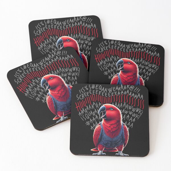 Item preview, Funny Angry Red Eclectus Parrot Lover Birding designed and sold by Kimberley King Art  King Art.
