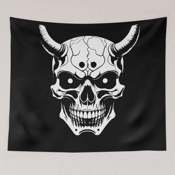 Item preview, Horned skull illustration designed and sold by Brexmore3.