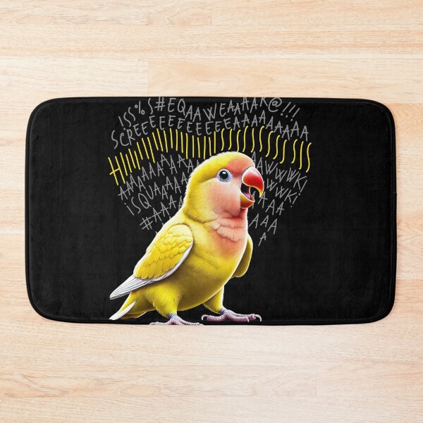 Item preview, Funny Angry Rosy-Faced Yellow Lovebird Parrot Lover Birding designed and sold by Kimberley King Art  King Art.
