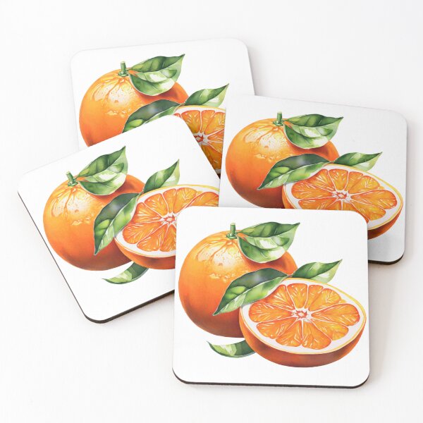 Item preview, Juicy Citrus Delight – Watercolor Orange with Leaves designed and sold by CharmingGarden.