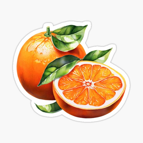 Item preview, Juicy Citrus Delight – Watercolor Orange with Leaves designed and sold by CharmingGarden.