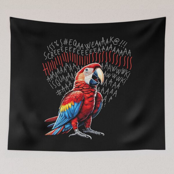 Item preview, Funny Angry Scarlet Macaw Parrot Lover Birding designed and sold by Kimberley King Art  King Art.
