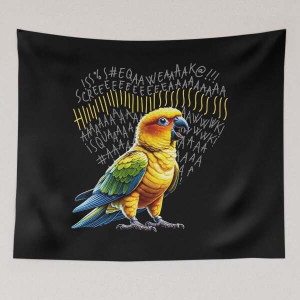 Item preview, Funny Angry Sun Conure Parrot Lover Birding designed and sold by Kimberley King Art  King Art.