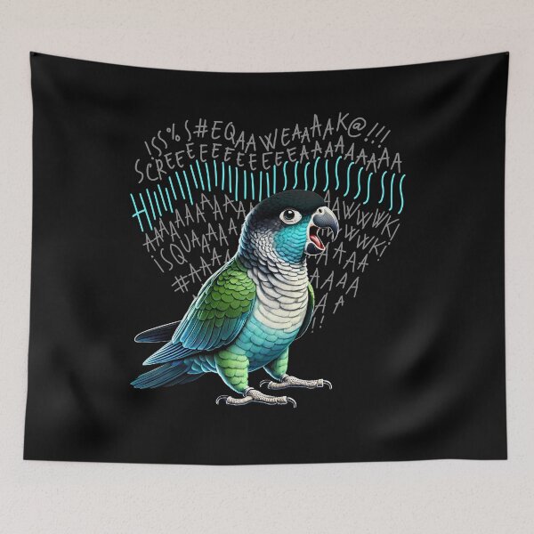 Item preview, Funny Angry Turquoise Green Cheeked Conure Parrot Lover Birding designed and sold by Kimberley King Art  King Art.