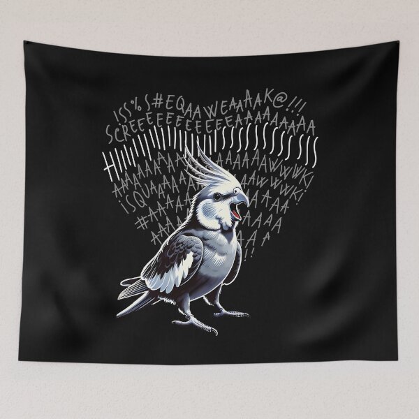 Item preview, Funny Angry White-Faced Cockatiel Parrot Lover Birding designed and sold by Kimberley King Art  King Art.