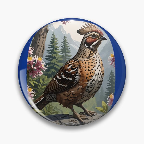 Item preview, Ruffled Grouse With Mountain Laurel Landscape designed and sold by taiche.