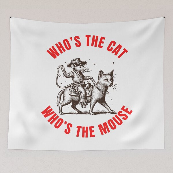Item preview, Cat and Mouse Funny Cowboy Western Rancher Boss Rodeo Mice Lover Wild West Movie Quote Gift designed and sold by DogLover332.