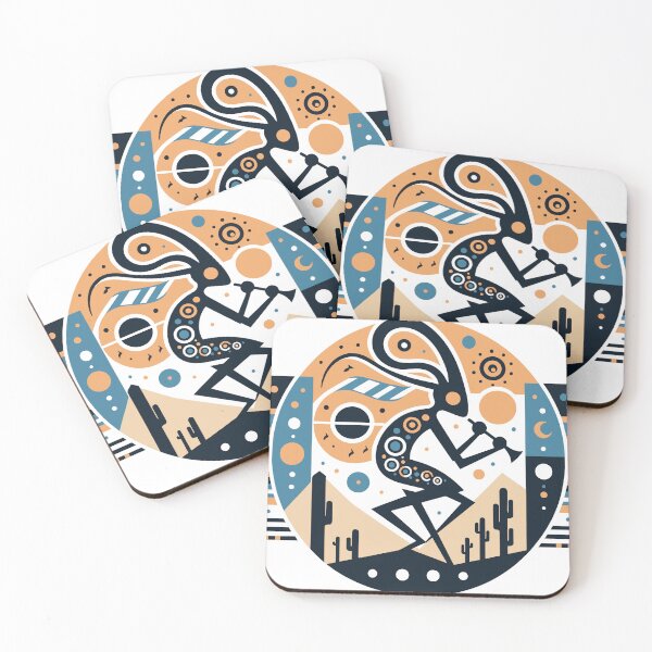 Item preview, Harmonious Kokopele musician plays a serene tune under a vast desert night sky designed and sold by SergH00.