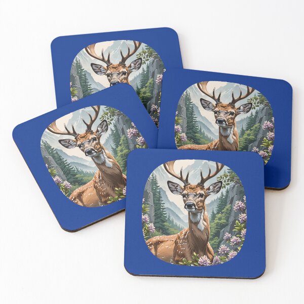 Item preview, Whitetail Deer Amongst Mountain Laurel Flowers designed and sold by taiche.