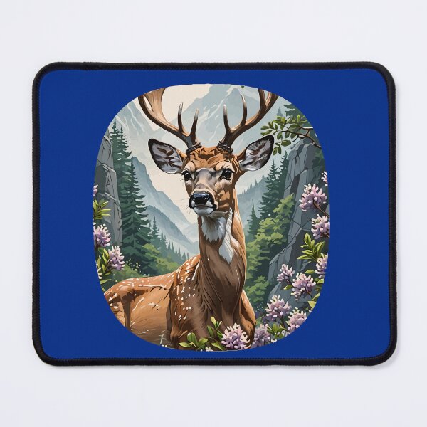 Item preview, Whitetail Deer Amongst Mountain Laurel Flowers designed and sold by taiche.