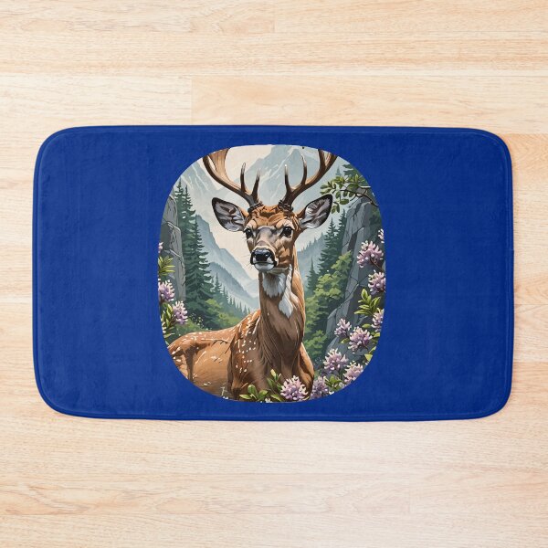 Item preview, Whitetail Deer Amongst Mountain Laurel Flowers designed and sold by taiche.