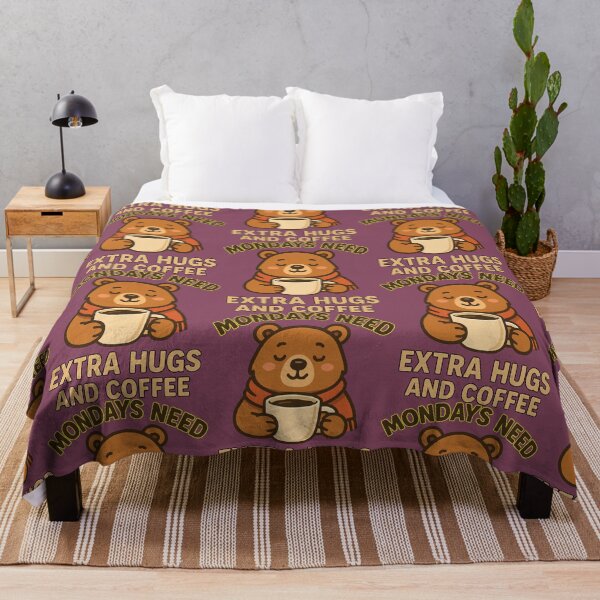 Item preview, Mondays Need Extra Hugs and Coffee – Sleepy Bear Edition designed and sold by winaidigidesign.