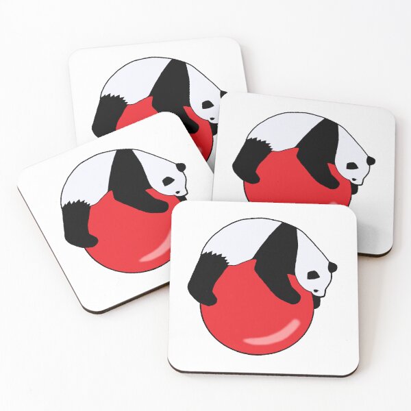Item preview, Giant Panda Playing on a Giant Red Ball Die Cut designed and sold by JoyousArt4u.