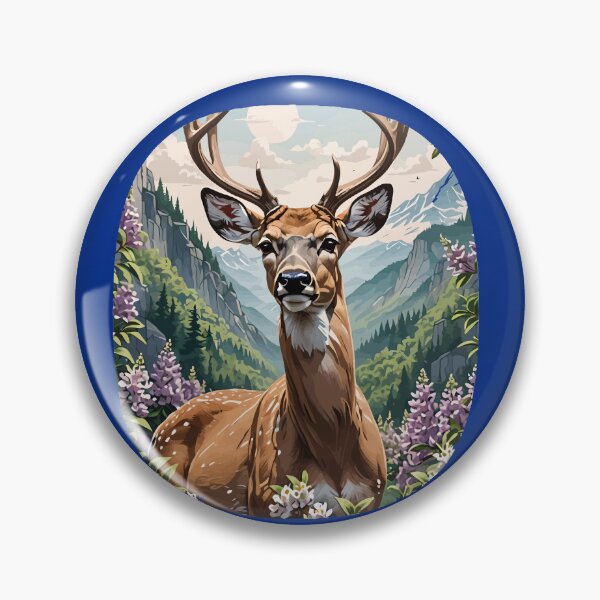 Item preview, Whitetail Deer And Mountain Laurel Flowers designed and sold by taiche.