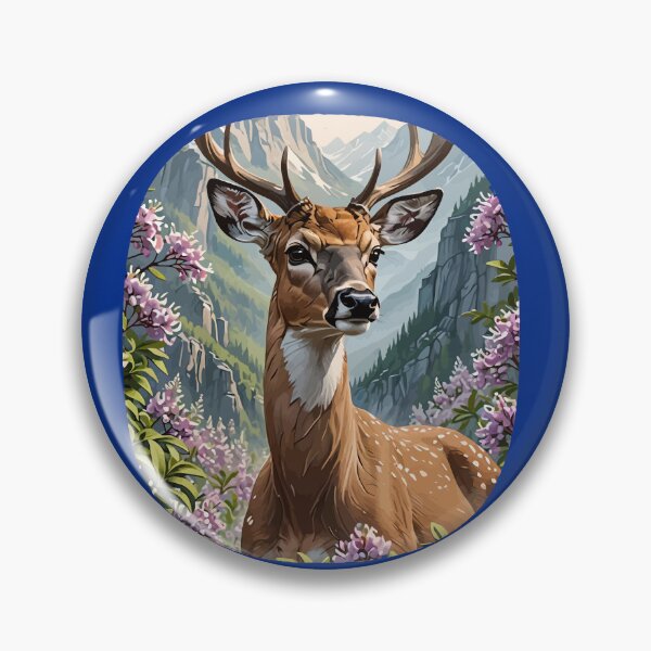 Item preview, Whitetail Deer Surrounded By Mountain Laurel Flowers designed and sold by taiche.